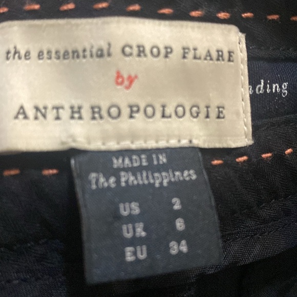 Size 2 anthropology, crop black pants wide leg - Picture 3 of 3